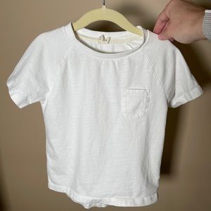 Gray Label white pocket tee. 3-4 years.